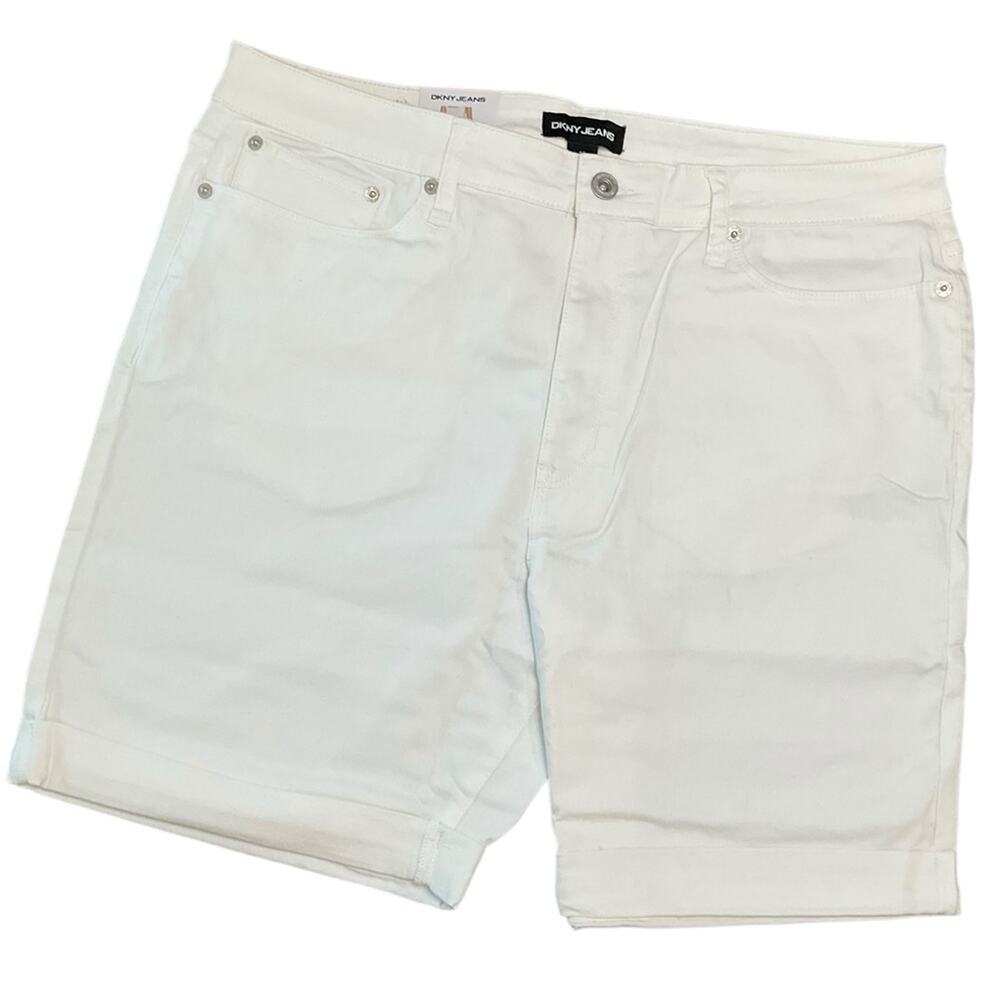 DKNY Women's Bermuda Denim Short White Size 16 NWT
